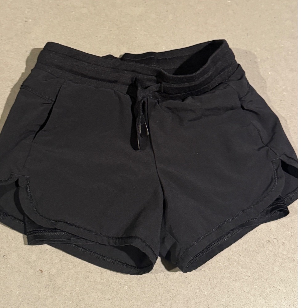 All In Motion Womens Black Athletic Shorts XS Dolphin Hem Drawstring Waist